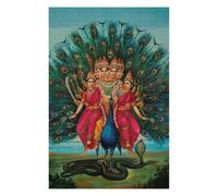 Adult Vivid Wooden Jigsaw Puzzle, Murugan by Raja Ravi Varma, 1000 PCS | A flexible puzzle activity: less screen time at home on weekends.