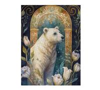 Adult Vivid Wooden Jigsaw Puzzle, The Polar Bear, 500 PCS