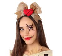 Generique - Headband Voodoo Doll Heart with Bow Halloween Accessories Brown/Red