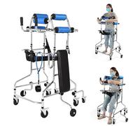 Adult Walker Aid for Disabled, Hemiplegia Rehabilitation Standing Frame, Adjustable Height, Anti Recline, Lower Limb Training