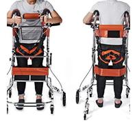 Adult Walker Walking Standing Frame 8 Wheeleds with Padded Seat Lockable Brakes Walking Stand Apoplexy Hemiplegia Rehabilitation Equipment