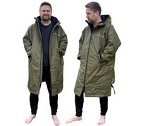 Adult Waterproof Changing Robe Super Soft Fleece Lining-Windproof, Waterproof to 10,000mm Oversized Coat for Changing Swimming and Watersports. With Compression Straps (Medium, Khaki)