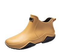 Adult Wellies Waterproof Boots Women Ladies Garden Shoes Men Casual Fashion Men Women Rain Slip Casual Short Boots Water Ankle Outdoor Fashion Spark (Brown,8)