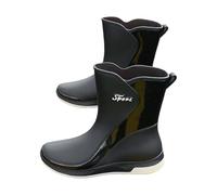 Adult Wellies Waterproof Boots Women Ladies Garden Shoes Short Quilted Boots for Women Rain Slip Casual Shoes Short Ankle Outdoor Casual Until We Meet Again (Black,5)