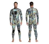 Adult wetsuit Men's 3mm Neoprene Diving Suit Back Zip Long Sleeves Plus Size Spearfishing Men Wetsuit For Surfing Thermal wetsuit(Mosaic,S)