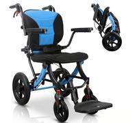 Adult Wheelchairs, Ergonomic Lightweight Folding Wheelchairs with Telescopic Handle, 28 cm Large All-Terrain Wheels, Travel Wheelchair with Removable Cushion