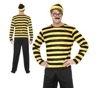 Adult Where's Wally Odlaw Costume Mens Book Week Day Fancy Dress Outfit
