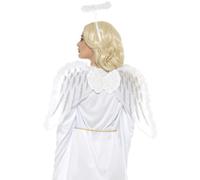 NEW Pure Angel Set w/Glitter Wings & Marabou Halo Ladies Halloween Fancy Dress