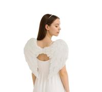 Adult White Angel Wings and Halo 2-Piece Costume Set - Feather Fancy Dress Accessories for Women & Men - Halloween, Christmas, Cosplay & Angel Outfits