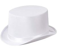 Adult White Satin Top Hat One Size Victorian Steampunk Fancy Dress