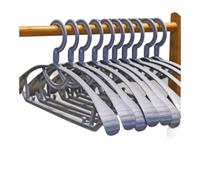 Adult Wide Shoulder Thickened Non-slip Clothes Hanger Household Clothes Drying Rack Plastic Clothes Hanger(10pcs grey)