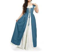 Adult Witch Costume Women White Corset Dress Green Renaissance Dress Women Belle Costume Adult Women Purple Renaissance Dress Fairy Costume Womens Renaissance Costume Hallowee(Sky Blue,XXL/3XL)