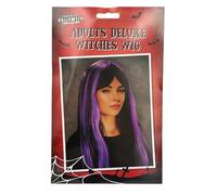 Adult Witch Wig, Black & Purple, Long Lenght Hair, Halloween Cosplay Fancy Dress Wig Costume Accessory