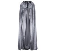 Adult Wizard Costume, Long Velvet Cloak With Hood Adult Vintage Hooded Medieval Renaissance Cape Halloween Sorcerer Wizard Cosplay Costume
