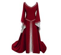 Adult Women’S Classic Fancy Dress Festival For Women Gothic Horror Costume Ladies Bloody Printed Medieval Hooded Cloak Cocktail Swing