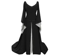 Adult Women’S Classic Fancy Dress Festival For Women Gothic Horror Costume Ladies Bloody Printed Medieval Hooded Cloak Cocktail Swing