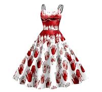 Adult Women’S Classic Fancy Dress Festival For Women Gothic Horror Costume Ladies V Neck Half Moon Sexy Renaissance Elegant Smocked Party Zombie Bride Role Play Cocktail Swing