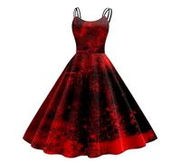Adult Women’S Classic Fancy Dress Gothic Dresses Women Halloween Skeleton Bodycon Ladies Bloody Printed Costume Soul Reaper Traditional Medieval Irish For Carnival Cosplay