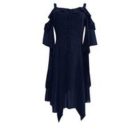 Adult Women’S Classic Fancy Dress Gothic Dresses Women Halloween Skeleton Bodycon Plus Size Costumes Hooded Cloak Medieval Victorian