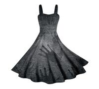 Adult Women’S Classic Fancy Dress Halloween Party Gothic Horror Costume Ladies Lace Velvet Victorian Short Sleeve Lace-Up