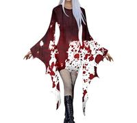 Adult Women’S Classic Fancy Dress Halloween Party Witch With Hooded Cape Medieval Cottagecore Renaissance Elegant Smocked Zombie Bride Role Play Gothic Victorian