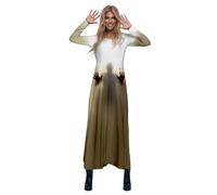 Adult Women’S Classic Fancy Dress Off Shoulder Sleeveless Witch With Hooded Cape V Neck Half Moon Sexy Elegant High-Low Hem Zombie Bride Role Play For Halloween Carnival Cosplay