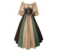Adult Women’S Classic Fancy Dress Off Shoulder Sleeveless Witch With Hooded Cape Waist Smocked A-Line Dresses Elegant High-Low Hem Zombie Bride Role Play Teens/Women Party