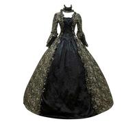 Adult Women’S Classic Fancy Dress Renaissance Hoodie Bell Long Sleeve Elastic Dresses Medieval Cottagecore Soul Reaper Costume Halloween Victorian Short Perfect For Events