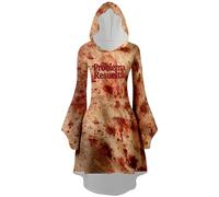 Adult Women’S Classic Fancy Dress Renaissance Hoodie Cocktail Casual Mini Waist Smocked A-Line Dresses Soul Reaper Costume Halloween Victorian Short For Carnival Cosplay