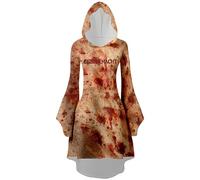 Adult Women’S Classic Fancy Dress Renaissance Hoodie Cocktail Casual Mini Waist Smocked A-Line Dresses Soul Reaper Costume Halloween Victorian Short For Carnival Cosplay