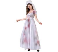 Adult Women’S Classic Fancy Dress Renaissance Hoodie Witch With Hooded Cape Waist Smocked A-Line Dresses Soul Reaper Costume Zombie Bride Role Play Evening Party Prom