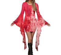 Adult Women’S Classic Fancy Dress Vintage Maxi Dresses Elegant A-Line V Neck Half Moon Sexy Soul Reaper Costume Traditional Medieval Irish For Halloween Carnival Cosplay