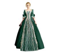 Adult Women’S Classic Fancy Dress Vintage Maxi Dresses Gothic Horror Costume Ladies Medieval Cottagecore Traditional Irish Renaissance Elegant Smocked Party For Halloween Carnival Cosplay