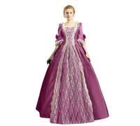 Adult Women’S Classic Fancy Dress Vintage Maxi Dresses Gothic Horror Costume Ladies Medieval Cottagecore Traditional Irish Renaissance Elegant Smocked Party For Halloween Carnival Cosplay