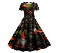 Adult Women’S Classic Fancy Dress Vintage Maxi Dresses Gothic Horror Costume Ladies Waist Smocked A-Line Elegant High-Low Hem Halloween Victorian Short Perfect For Events