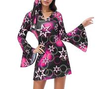 Adult Women’S Classic Fancy Dress Vintage Maxi Dresses Halloween Skeleton Bodycon V Neck Half Moon Sexy Medieval Costume Hooded Cloak Gothic Victorian