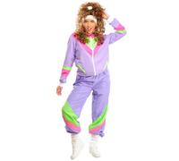 Adult Womens 1980s Lilac Shell Suit Costume (Medium (UK 12-14))