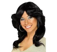 Adult Women's 70s 80s Flick Wig Disco Fancy Dress Costume Accessory 1970s ABBA