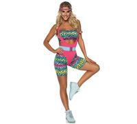 Adult Womens 80s Aerobics Video Leg Avenue Neon Cardio Cutie Workout Costume