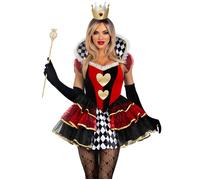 Adult Womens Alice In Wonderland Leg Avenue Queen of Hearts Fancy Dress Costume
