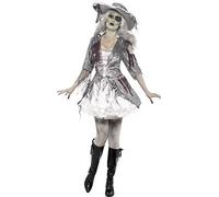 Smiffy's Women's Ghost Ship Pirate Treasure Costume, Dress And Hat, Ghost Ship, - ghost ship pirate costume dress fancy halloween ladies treasure