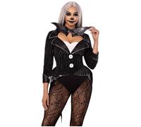 Adult Womens Gothic Jack Skellington Leg Avenue Halloween Baddie Romper Costume