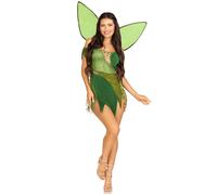 Adult Womens Green Fantasy Leg Avenue Forest Fairy Fancy Dress Costume