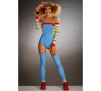 Adult Womens Halloween Chucky Style Cute Evil Doll Costume (Small/Medium (UK 8-10))