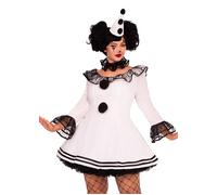 Adult Womens Plus Size Black and White Leg Avenue Pierrot French Clown Costume