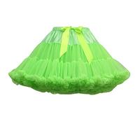 Adult Womens Puffy Fancy Dress Tutu Skirt with Ruffle Fluffy Tulle for Layered Underskirt Petticoat Costumes Ballet Dance Party Green