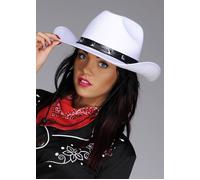 Bristol Novelty BH367C White Felt Cowboy Studded Hat, One Size