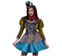 Adult Womens Wonderland Leg Avenue Deluxe Mad Hatter Fancy Dress Costume