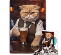 Adult Wood Puzzle, Picture Jigsaw, Exotic Short Hair Cat, 1000 Pieces | Piece-by-piece progress - steady puzzle progress alone or together.