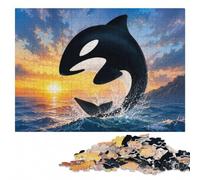 Adult Wood Puzzle, Picture Jigsaw, Orca Killer Whale Logo, 1000 Pieces | Year-end puzzle gift for adults with solo or shared puzzle time at your own pace.